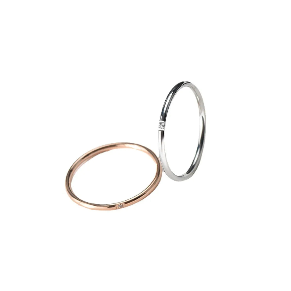 Simple Style Geometric Titanium Steel Metal Rings 1 Piece