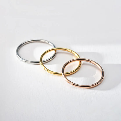 Simple Style Geometric Titanium Steel Metal Rings 1 Piece