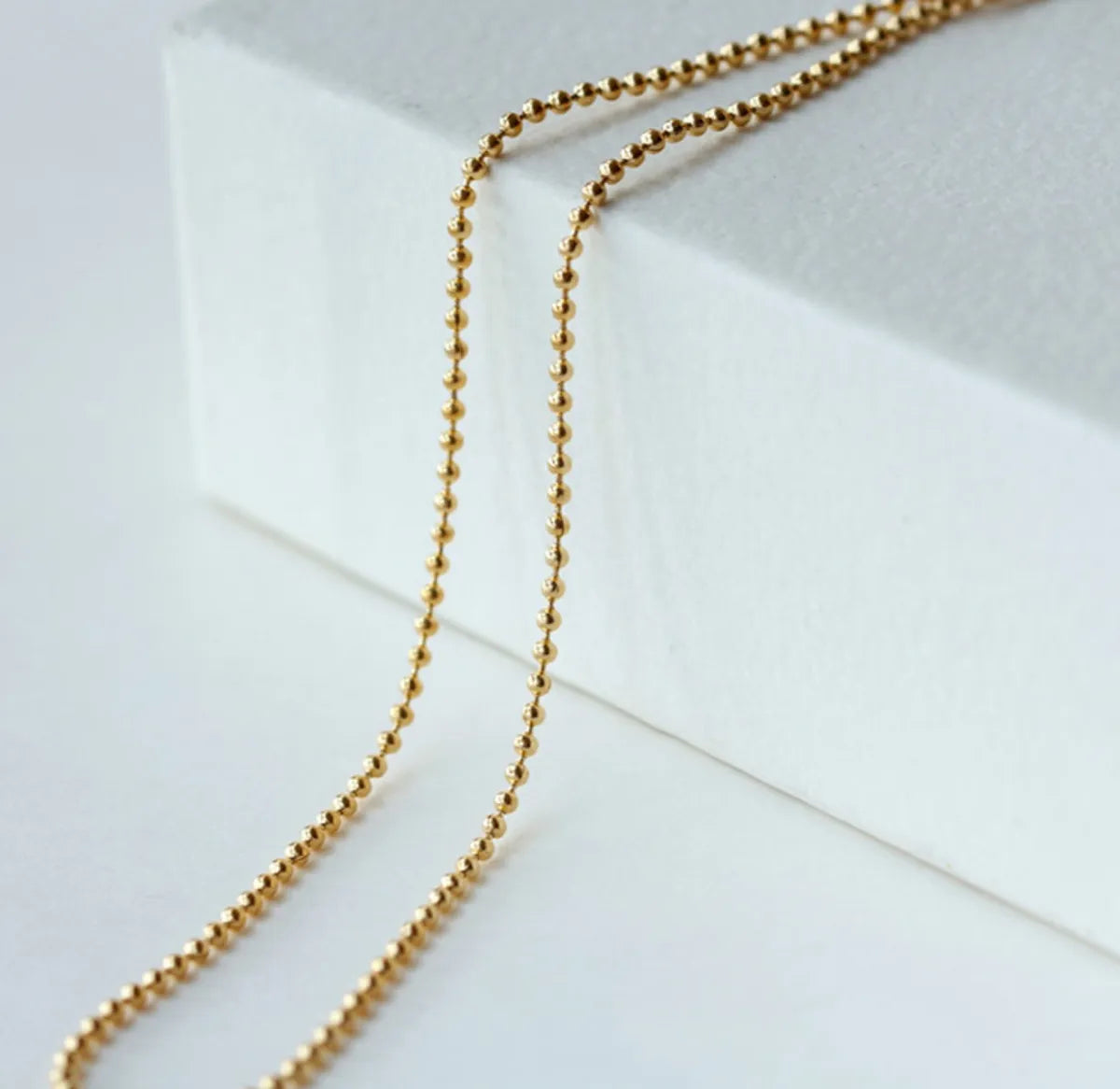 Wholesale Jewelry Simple Style Geometric 304 Stainless Steel Titanium Steel Beads 18K Gold Plated Beaded Necklace