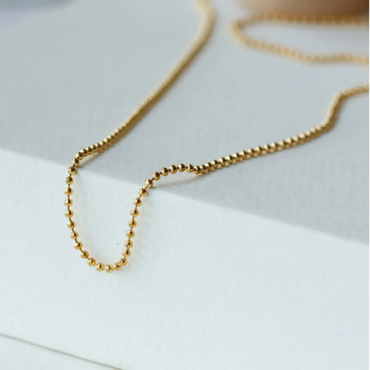 Wholesale Jewelry Simple Style Geometric 304 Stainless Steel Titanium Steel Beads 18K Gold Plated Beaded Necklace