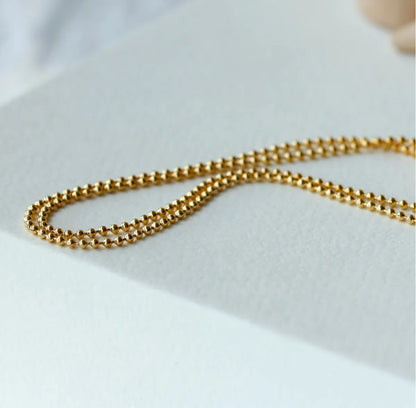 Wholesale Jewelry Simple Style Geometric 304 Stainless Steel Titanium Steel Beads 18K Gold Plated Beaded Necklace