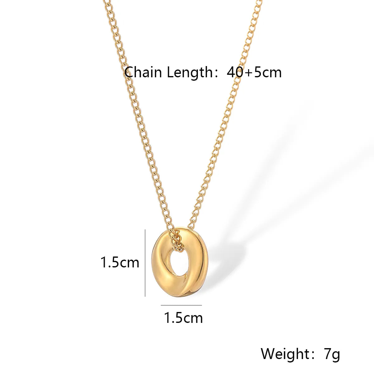 Simple Style Geometric Titanium Steel Plating 18k Gold Plated Pendant Necklace