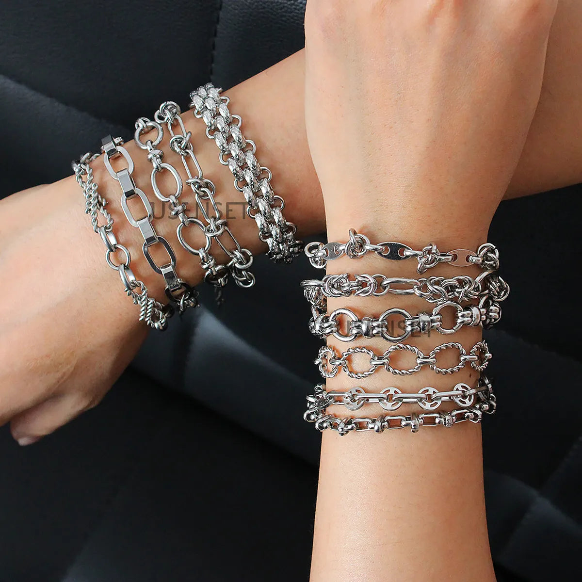 Simple Style Geometric Titanium Steel Plating Bracelets 1 Piece