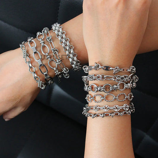 Simple Style Geometric Titanium Steel Plating Bracelets 1 Piece