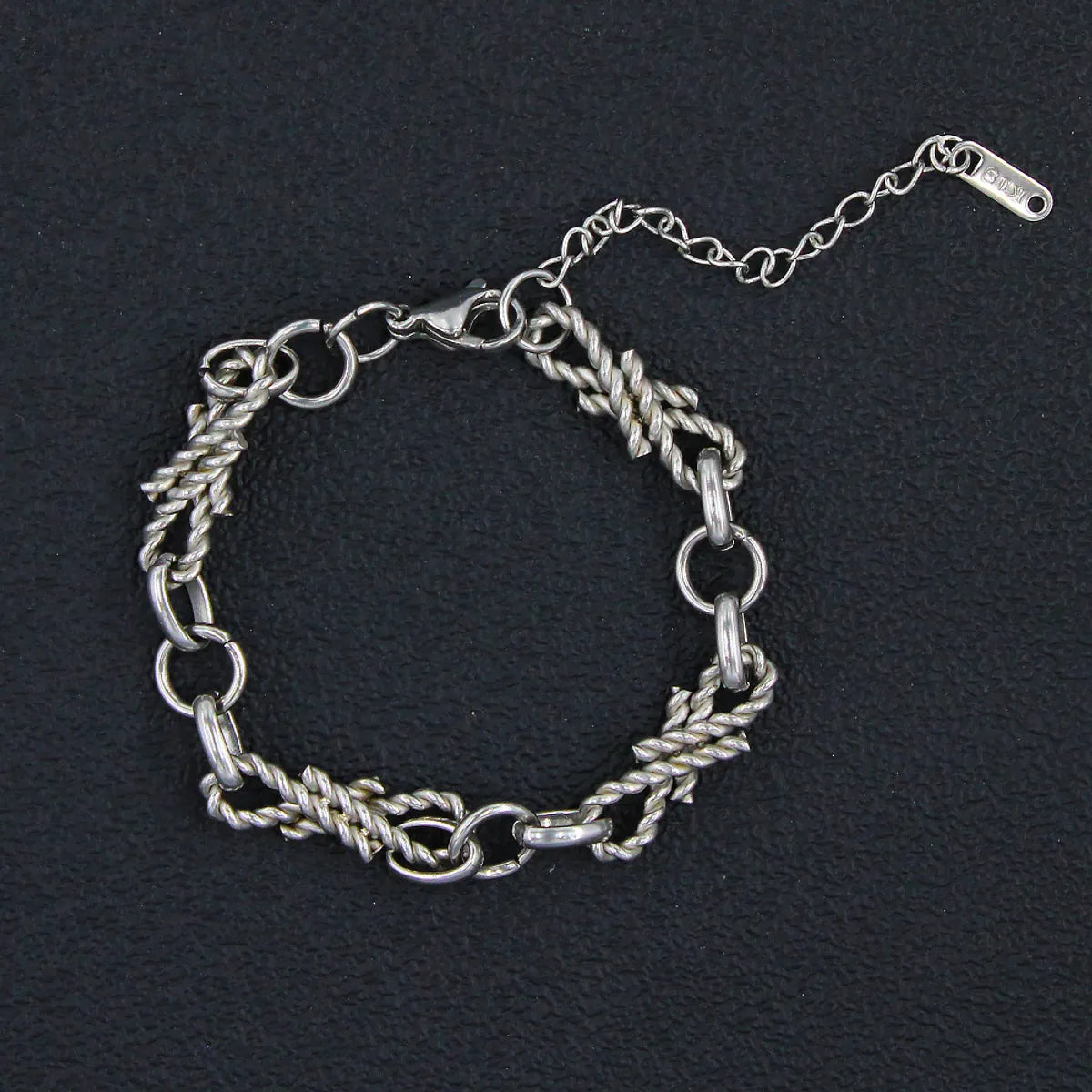 Simple Style Geometric Titanium Steel Plating Bracelets 1 Piece