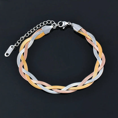 Simple Style Geometric Titanium Steel Plating Bracelets 1 Piece