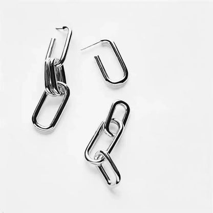 1 Pair Simple Style Geometric Plating Titanium Steel Earrings