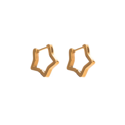 Simple Style Geometric Titanium Steel Plating Earrings 1 Pair