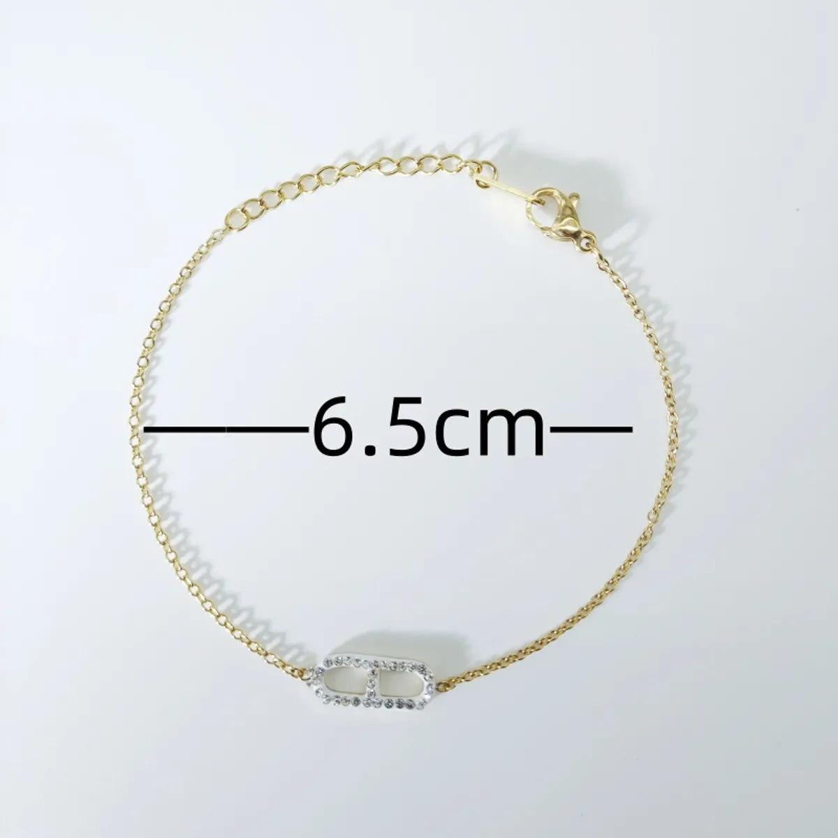 Simple Style Geometric Titanium Steel Plating Inlay Rhinestones 18k Gold Plated Bracelets