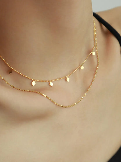 Simple Style Geometric Titanium Steel Plating Layered Necklaces