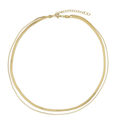 Simple Style Geometric Titanium Steel Plating Layered Necklaces