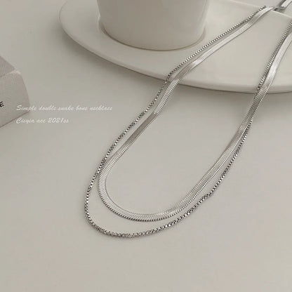 Simple Style Geometric Titanium Steel Plating Layered Necklaces