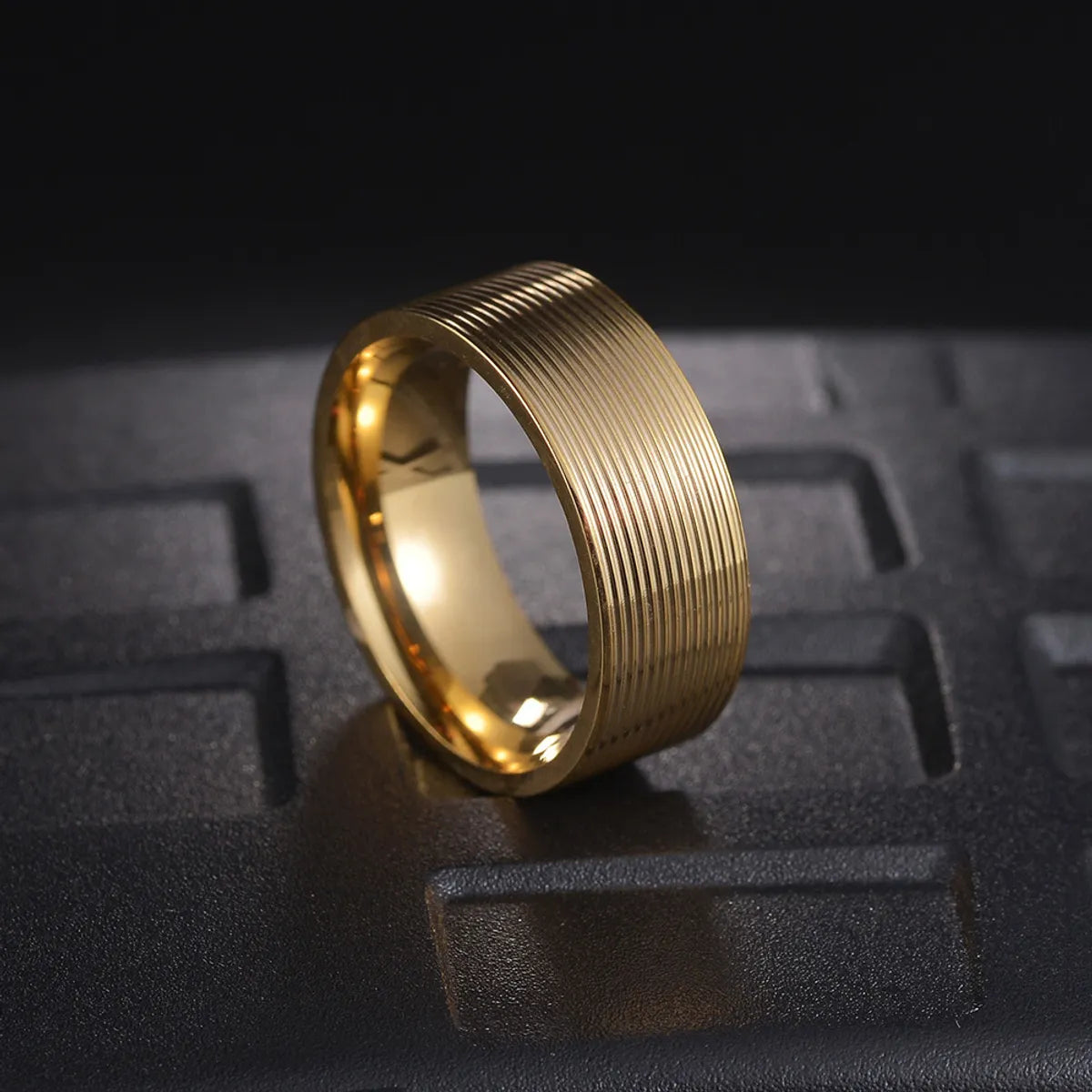 Simple Style Geometric 201 Stainless Steel Plating Gold Plated Men'S Rings