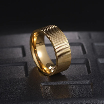 Simple Style Geometric 201 Stainless Steel Plating Gold Plated Men'S Rings