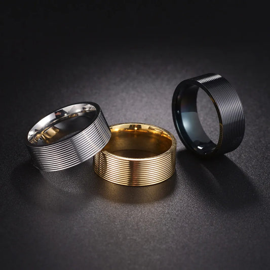 Simple Style Geometric 201 Stainless Steel Plating Gold Plated Men'S Rings