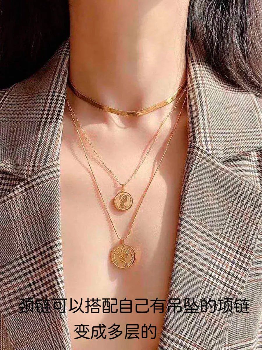 Simple Style Geometric Titanium Steel Plating Necklace 1 Piece