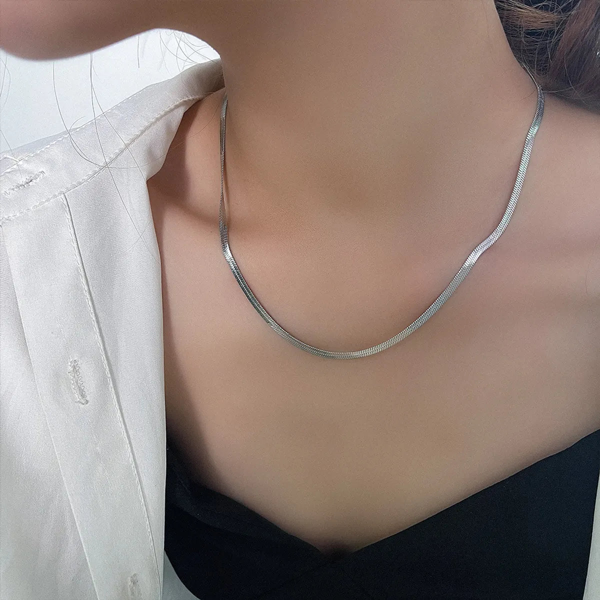 Simple Style Geometric Titanium Steel Plating Necklace