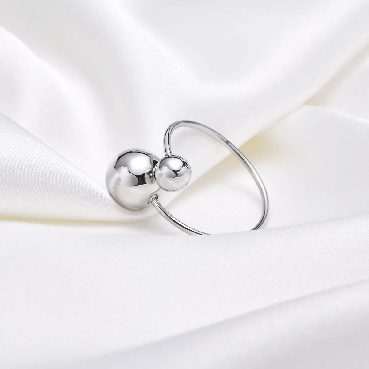 Simple Style Geometric Titanium Steel Plating Open Ring