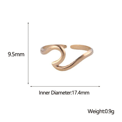 Simple Style Geometric Titanium Steel Plating Open Ring