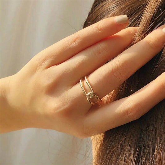 Simple Style Geometric Titanium Steel Plating Open Ring