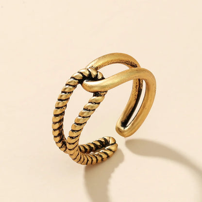 Simple Style Geometric Titanium Steel Plating Open Ring