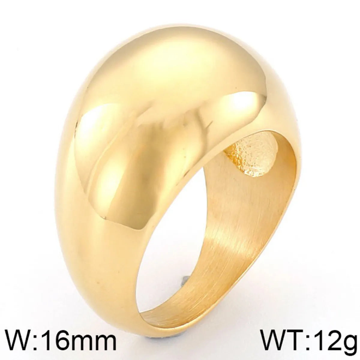 Wholesale Jewelry Simple Style Geometric Titanium Steel 18K Gold Plated Plating Rings