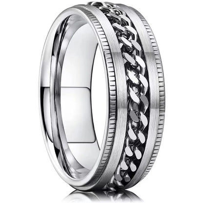 Simple Style Geometric Titanium Steel Plating Unisex Rings