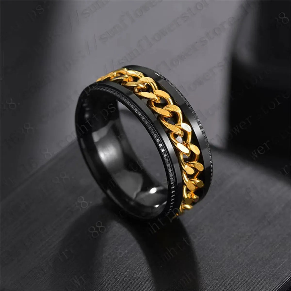 Simple Style Geometric Titanium Steel Plating Unisex Rings