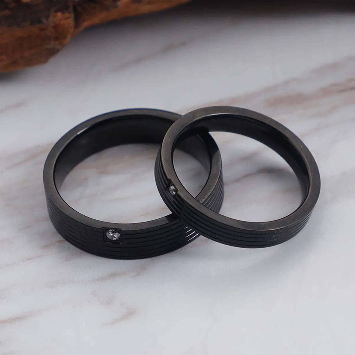 Simple Style Geometric Titanium Steel Rings