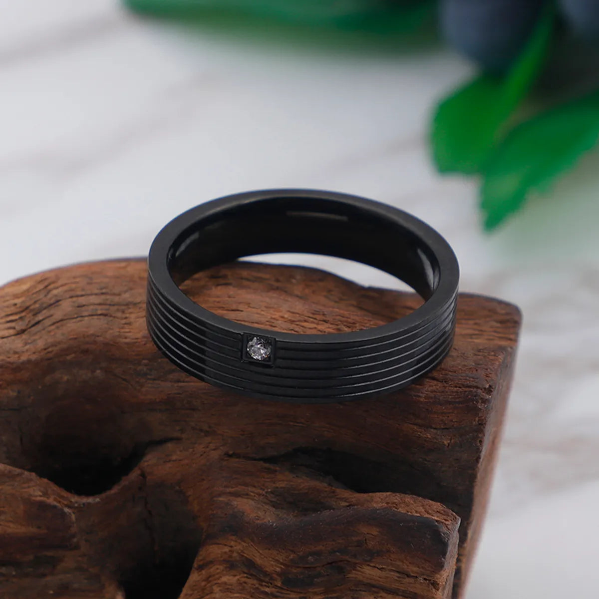 Simple Style Geometric Titanium Steel Rings