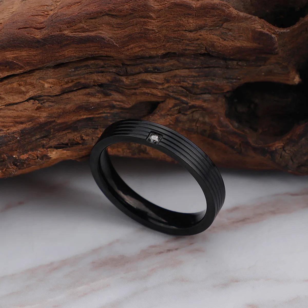 Simple Style Geometric Titanium Steel Rings