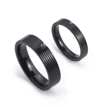 Simple Style Geometric Titanium Steel Rings