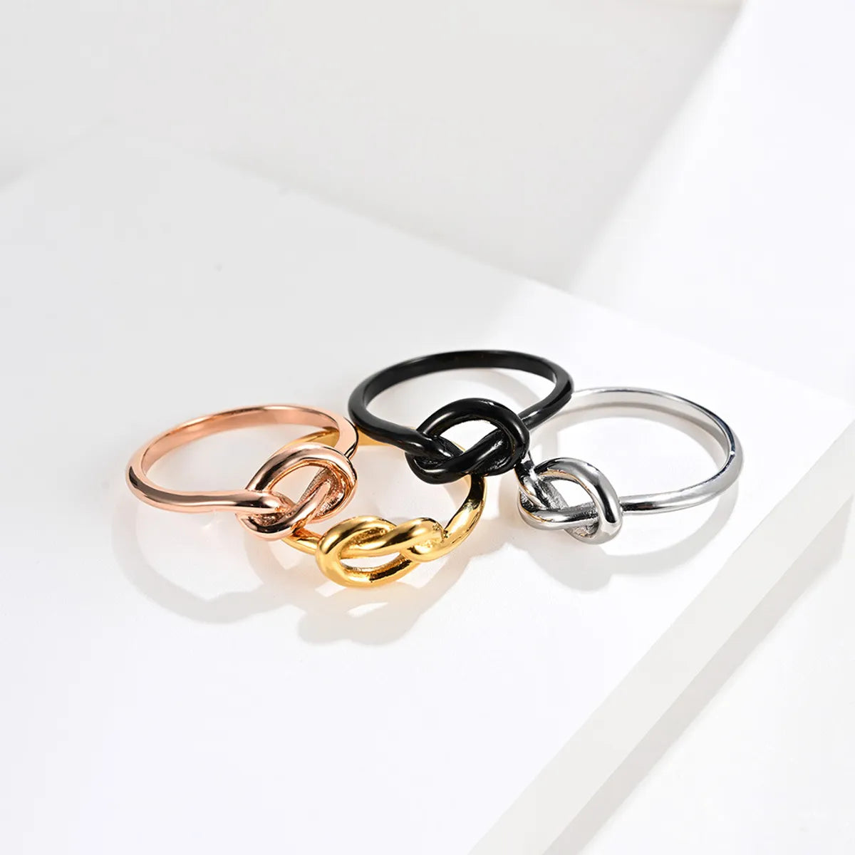 Simple Style Geometric Titanium Steel Polishing Rings