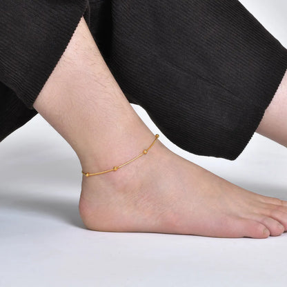 Simple Style Geometric 201 Stainless Steel 18K Gold Plated Women'S Anklet