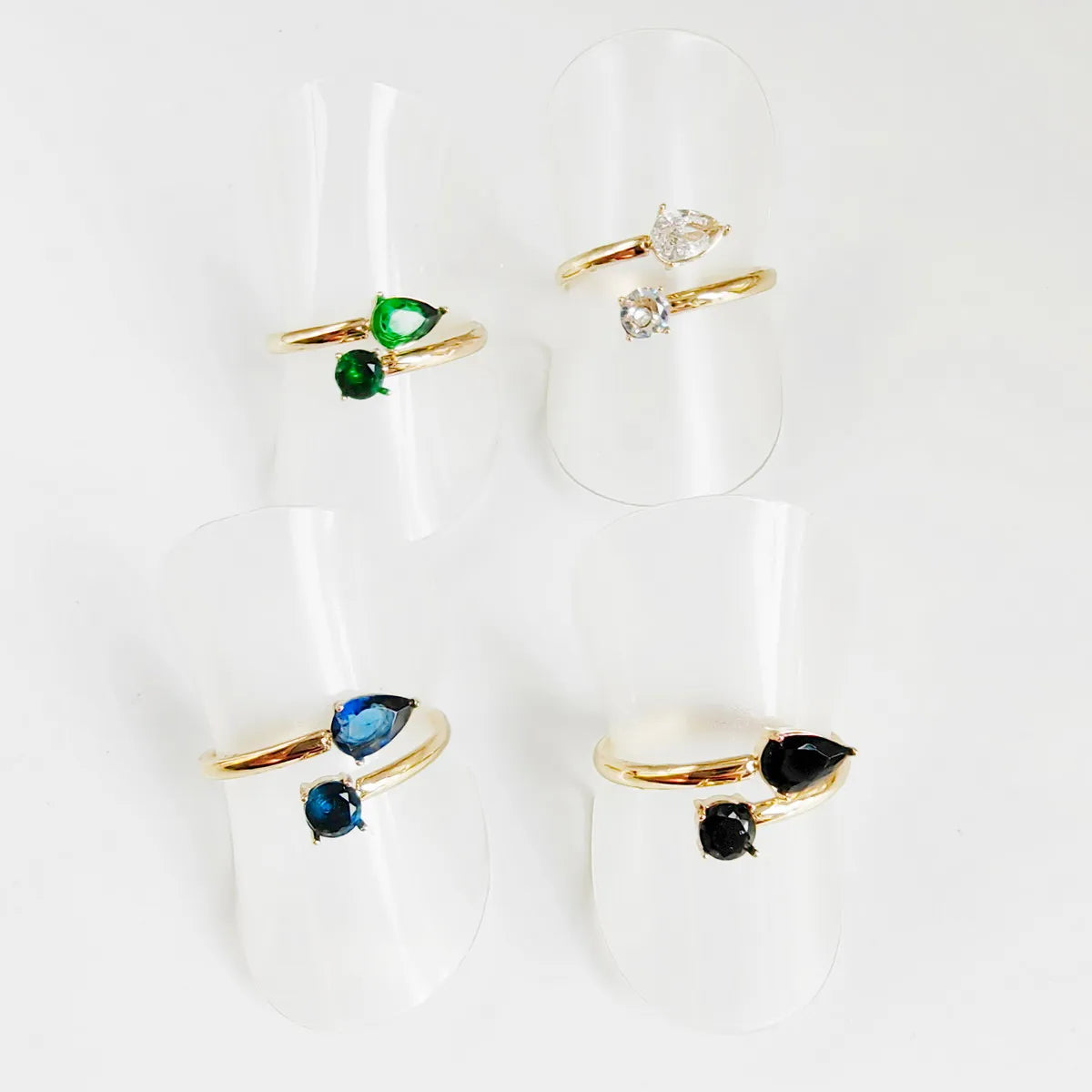 Simple Style Geometric Titanium Steel Zircon 14k Gold Plated Open Rings