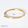 Simple Style Geometric Titanium Steel Zircon Bangle In Bulk