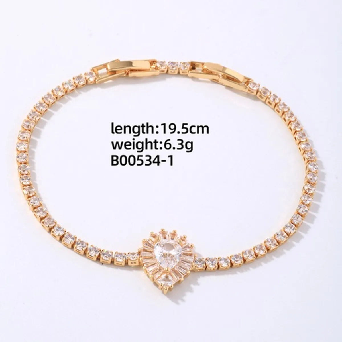 Copper Simple Style Plating Inlay Geometric Water Droplets Zircon Bracelets