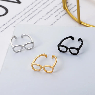 Simple Style Glasses Copper Open Ring In Bulk