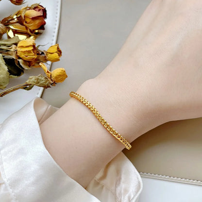 Simple Style Grain Titanium Steel Plating 18k Gold Plated Bracelets