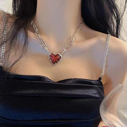 Simple Style Hand Heart Shape Alloy Wholesale Necklace