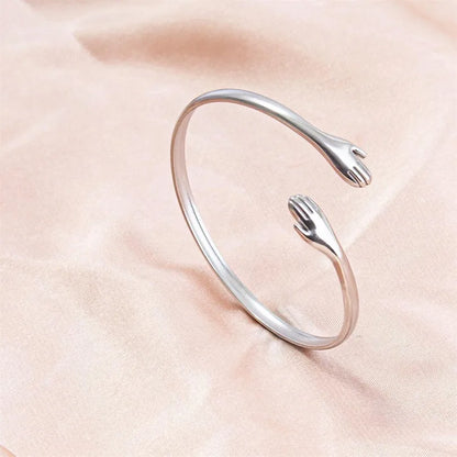 Simple Style Hand Solid Color 304 Stainless Steel 18K Gold Plated Bangle In Bulk