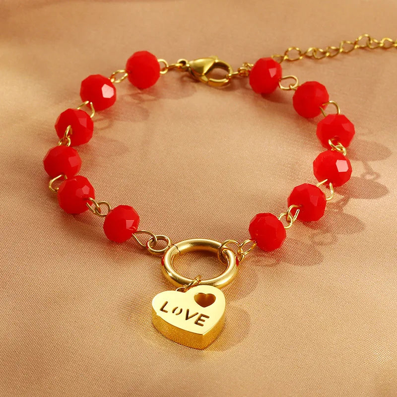 Simple Style Heart Shape 304 Stainless Steel 18K Gold Plated Bracelets In Bulk