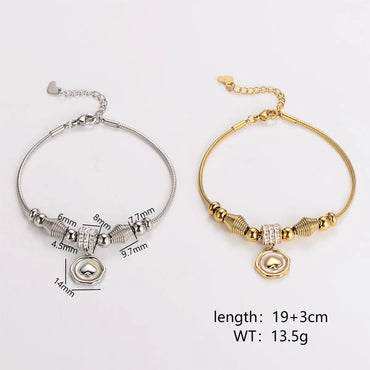 Simple Style Heart Shape 304 Stainless Steel 18K Gold Plated Bracelets In Bulk