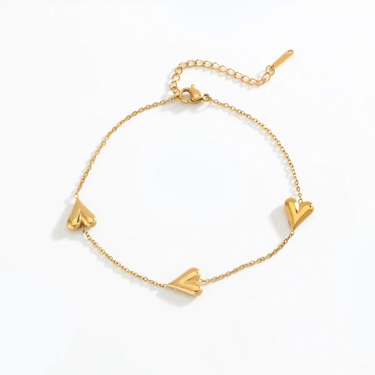 Simple Style Heart Shape 304 Stainless Steel Gold Plated Bracelets In Bulk