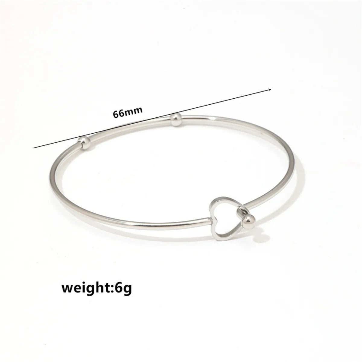 Simple Style Heart Shape 304 Stainless Steel Wholesale Bangle