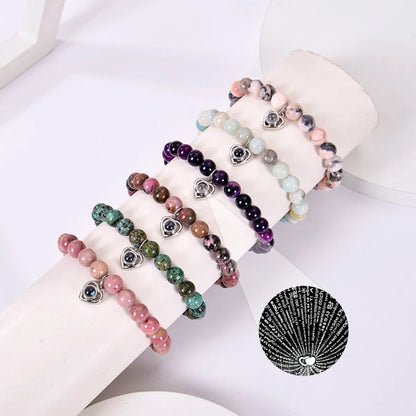 Simple Style Heart Shape Agate Beaded Women's Bracelets