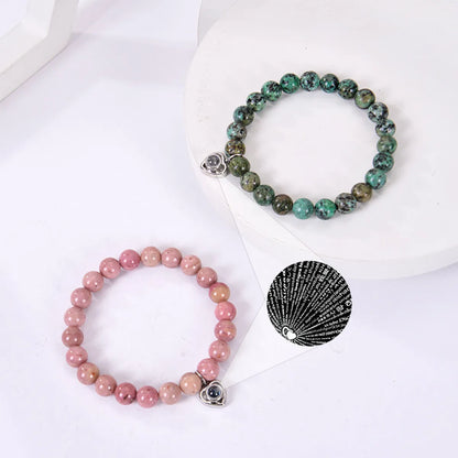 Simple Style Heart Shape Agate Beaded Women's Bracelets