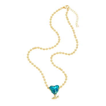 Simple Style Heart Shape Airplane Copper 18k Gold Plated Zircon Pendant Necklace In Bulk