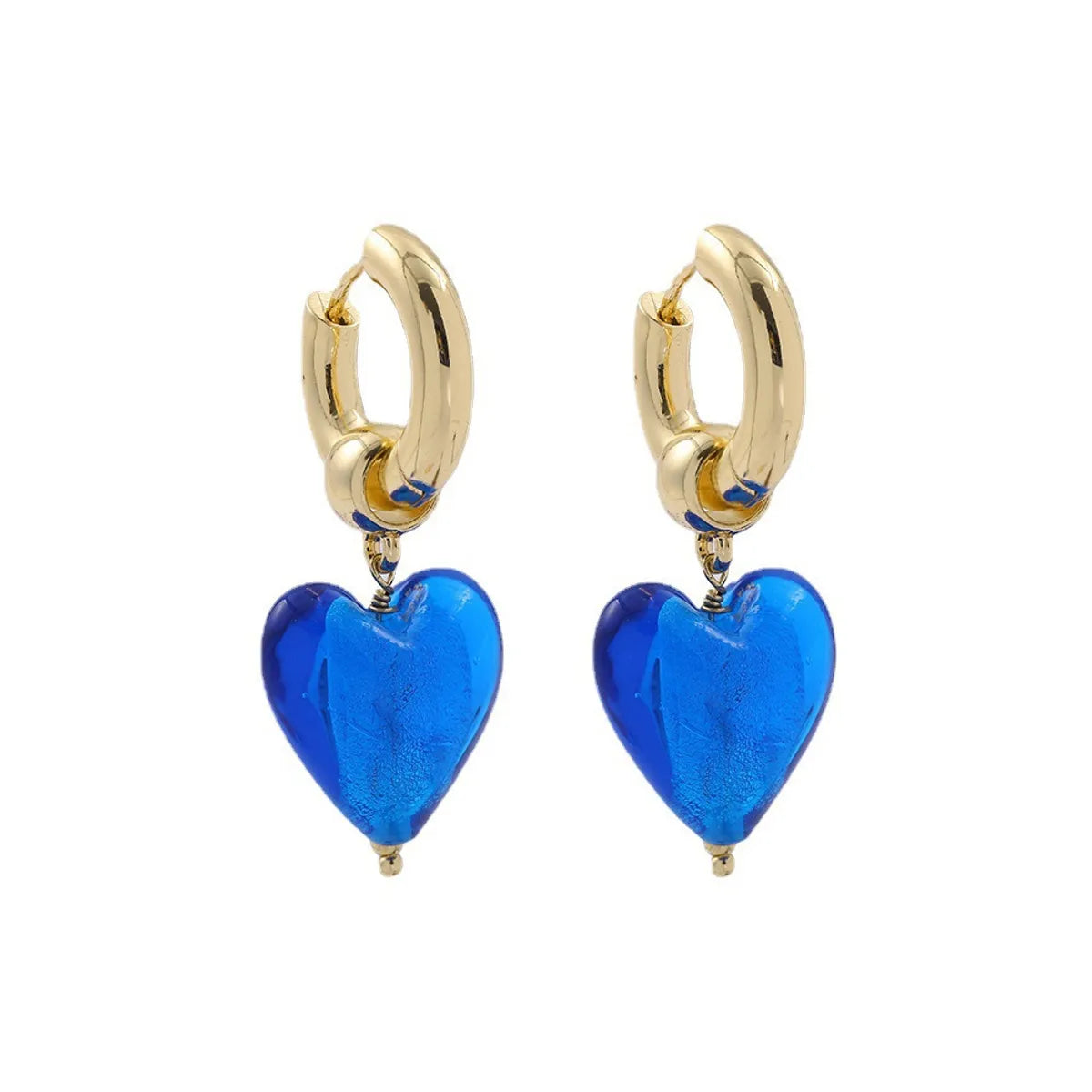 Simple Style Heart Shape Alloy Acetic Acid Sheets Women'S Drop Earrings