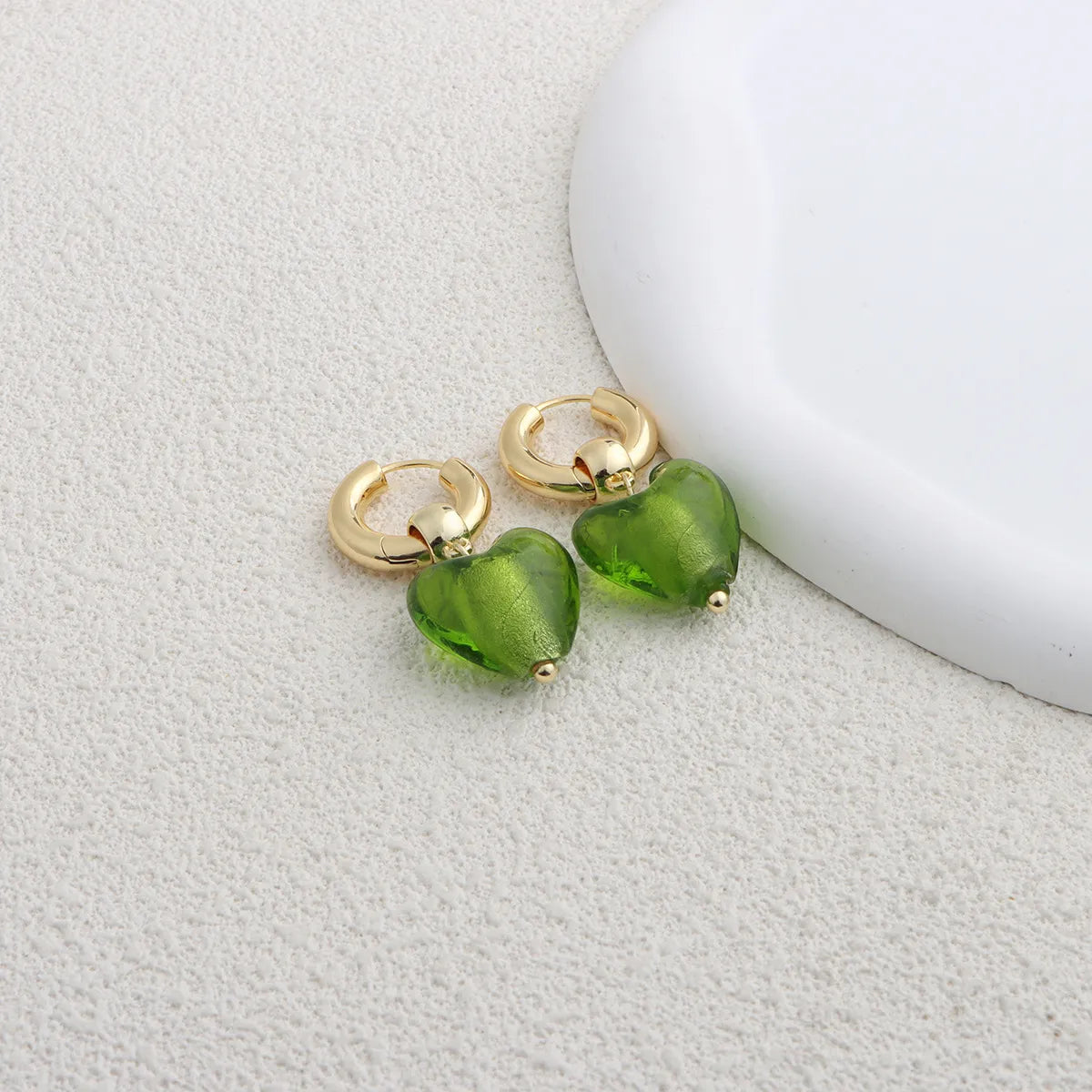 Simple Style Heart Shape Alloy Acetic Acid Sheets Women'S Drop Earrings